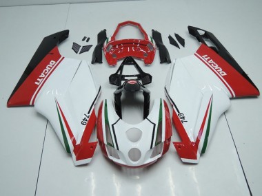 Carenagem Moto Ducati 749 999 2005-2006 - Branco Vermelho & Cauda Aberta