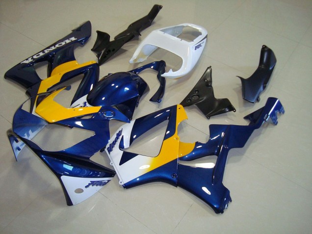 Carenagem Moto Honda CBR 900RR 929 2000-2001 - Azul Escuro Amarelo Branco